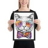 Tableau chat couleur lunette stylé