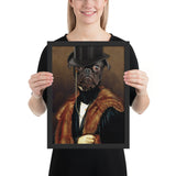 Tableau chien noir costume aristocrate