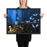 Tableau Envolée de Papillons Bleus