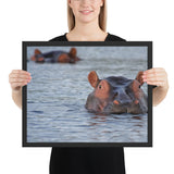 Tableau Hippopotame se baignant dans L'Eau