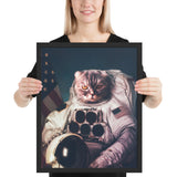 Tableau chat rigolo dans l'espace