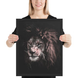 Tableau de Lion Noir et Blanc Portrait Abstrait