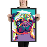 Tableau moderne chien carlin coloré