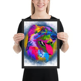 Tableau moderne chien berger multicolore