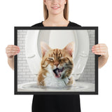 Tableau chat rigolo gueule ouverte