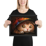 Tableau chat enfant yeux colorés