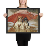 tableau peinture chien parapluie