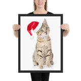 tableau deco chat en costume de noël