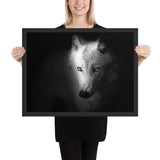 Tableau Loup Noir et Blanc Féroce
