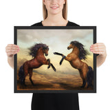 Tableau Chevaux Peint en Cabrant