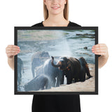 Tableau  Eléphant d'Afrique en Groupe Baignade