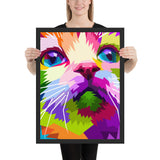 Tableau Chat Coloré Forme Géométrique