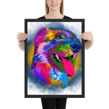 Tableau moderne chien coloré