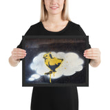 Tableau banksy poussin graffiti
