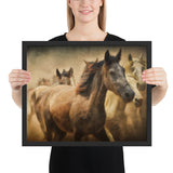 Tableau Chevaux Peint à la Main au Galop