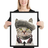 tableau design chat contemporain beret