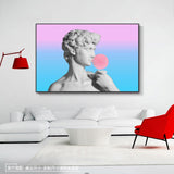 Tableau Sculpture Michelangelo avec chewing gum