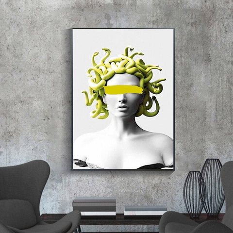 Tableau Sculpture Medusa Jaune