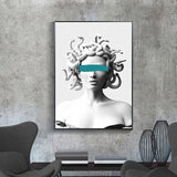 Tableau Sculpture Medusa Bleu