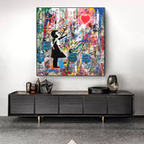 Tableau design fille au Ballon Rouge