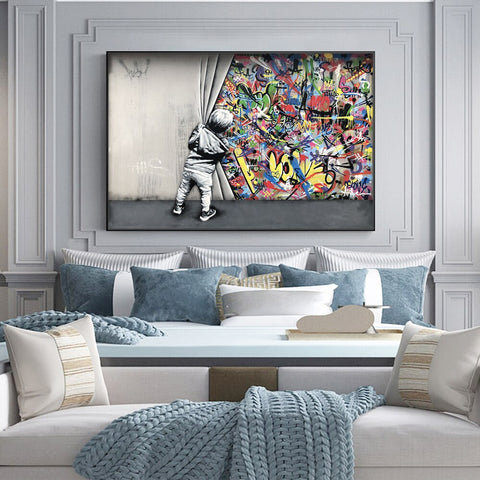 Toile Graffiti Banksy