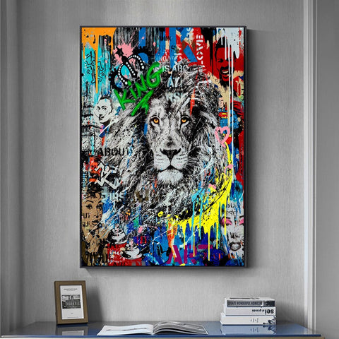 Toile Graffiti Lion