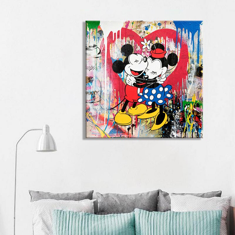 Tableau déco Minnie Mouse sac Louis Vuitton Street Art Disney