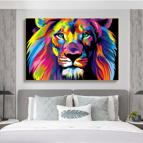 toile Lion Multicolore