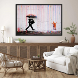 tableau sous la pluie banksy