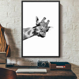 tableau deco girafe noir et blanc
