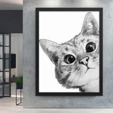 tableau chat blanc et noir