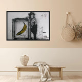 toile banksy singe