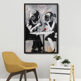 tableau banksy scaphandrier