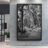 tableau jungle noir et blanc