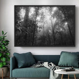 tableau jungle noir et blanc gris