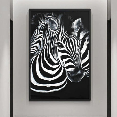 Tableau Tête de Zèbre <Br>  Noir et Blanc
