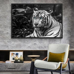 le tigre noir et blanc tableau