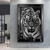 tableau tigre noir et gris