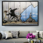 affiche banksy lanceur de fleurs