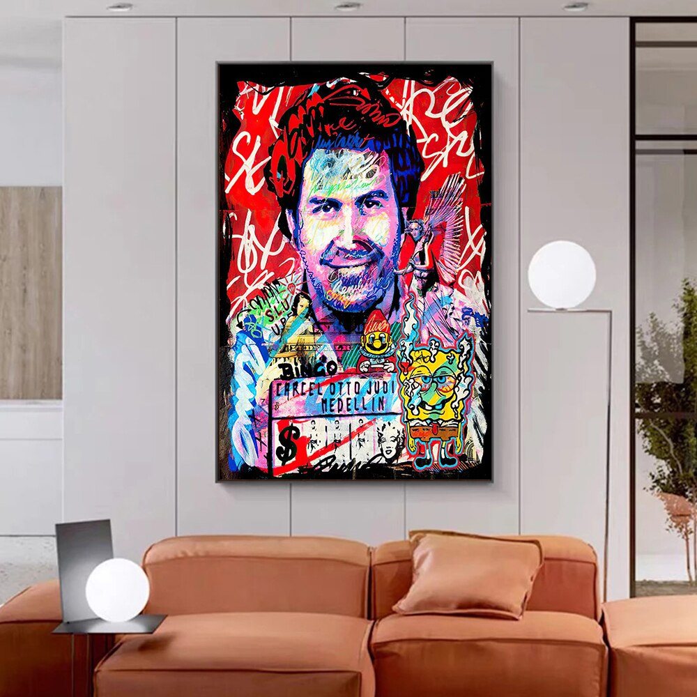 Tableau Sur Toile Pablo Escobar - 50x70 Cm - Neuf - Décoration Murale Graphique
