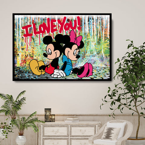 Tableau Mickey & Minnie i love you