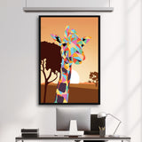 tableau famille girafe coloré