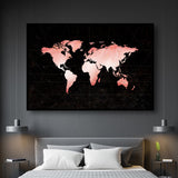 carte du monde rose gold