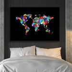 cadre tableau carte du monde