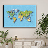 tableau carte du monde chambre enfant