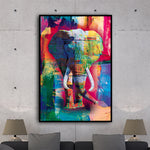 tableau coloré rectangulaire éléphant