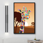 tableau coloré girafe
