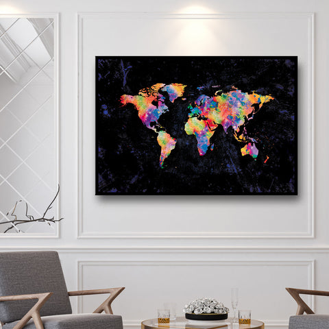 tableau carte du monde plaque pas cher