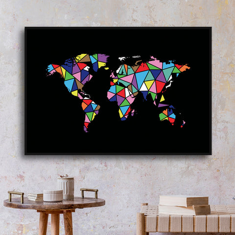 tableau coloré de la carte du monde