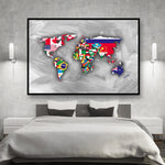 Tableau Carte du Monde avec Pays
